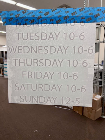 Custom E-Z STICK Hours Signs