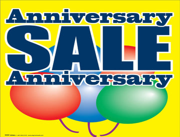 Coroplast Yard Sign: Anniversary Sale (No Stakes Included)