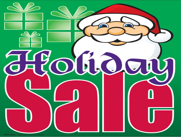 Giant XL Double-Sided Yard Sign: Santa Holiday Sale (No Stakes Included)