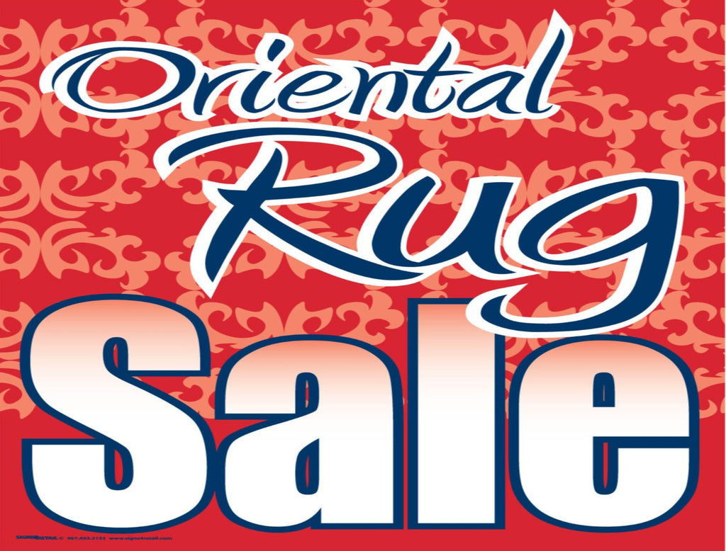 Giant XL Double-Sided Yard Sign: Oriental Rug Sale (No Stakes Included)