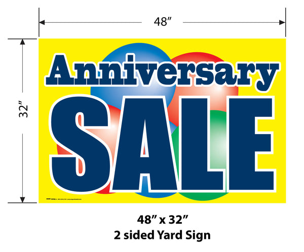 Giant XL Double-Sided Yard Sign: Anniversary Sale (No Stakes Included)