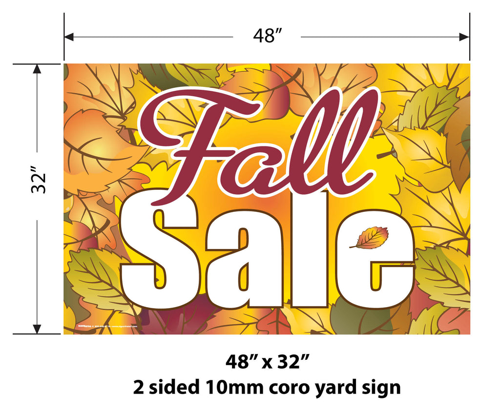 Giant XL Double-Sided Yard Sign: Fall Sale (No Stakes Included)