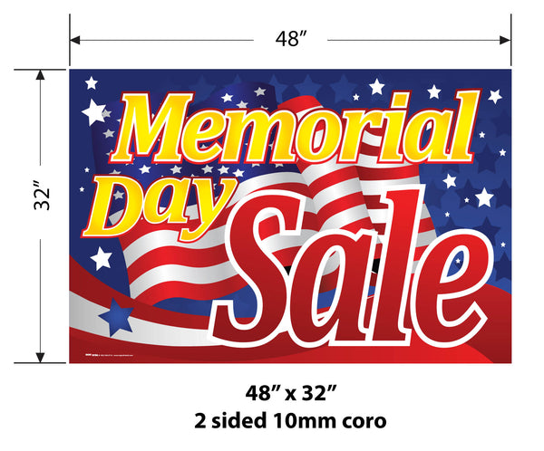 Giant XL Double-Sided Yard Sign: Memorial Day Sale (No Stakes Included)