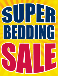 Vinyl Window Sign: Super Bedding Sale (BURST)